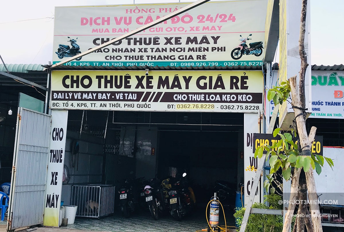 Cho thuê xe máy ở An Thới Phú Quốc