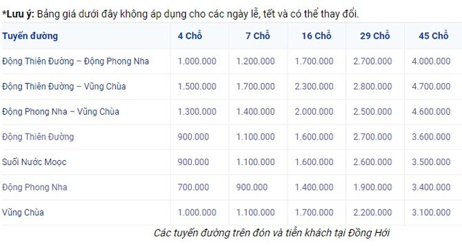 thuê xe tại đồng hới