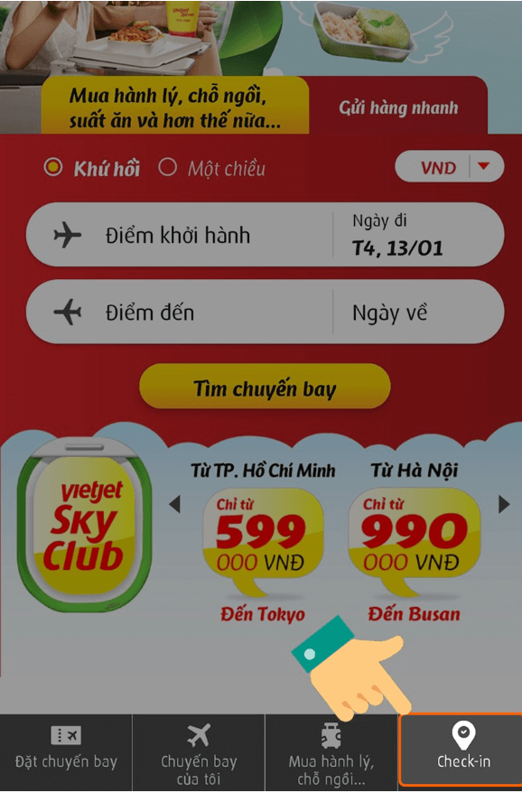 Check-in online của Vietjet Air